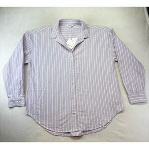 Beachlunchlounge Sydney Shirt Women XL Lilac Breeze Striped Button Down New